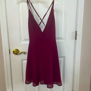 TOBI Maroon V-neck dress size M